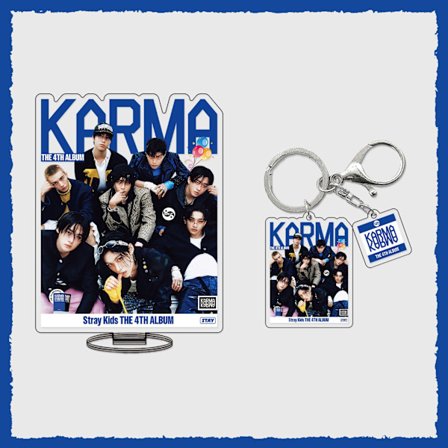 StrayKids standee ja virallinen albumi KARMA avaimenperä tähti ympäröivä aseman kyltti koristeet