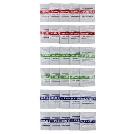 30 stk PH Pulveropløsning Buffer Kalibreringspose PH4.00/ PH6.86/PH9.18 PH Kalibreringsopløsningspakke[CO]