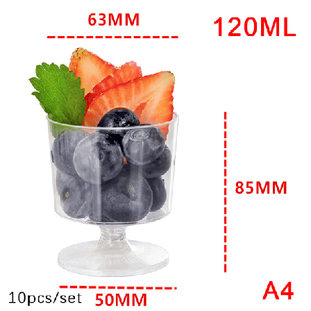10st Disponibel Mousse Tårta Gelé Party Dessertkopp Klart vin A4