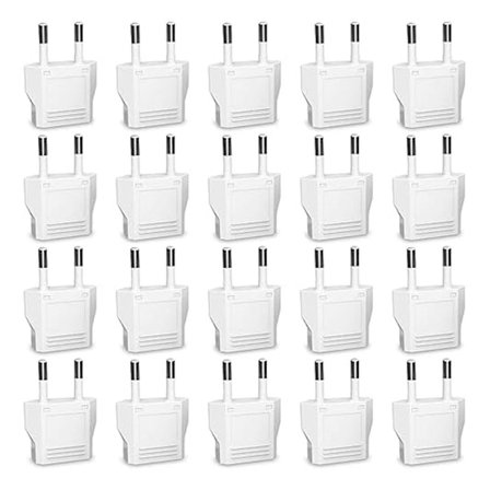Europeisk stickkontakt adapter, 20 st USA till Europa stickkontakt adapter, europeisk resetyp C stickkontakt adapter, europa strömomvandlare Eu 