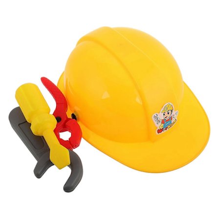 1 Sæt Børne Plast Ingeniørværktøj med Realistisk Hård Hat Tang Skruetrækker Skruenøgle Lege Byggelegetøj Pædagogisk Sceneoptræden Rekvisitter