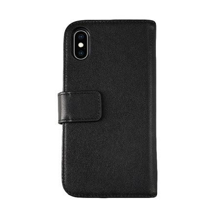 iPhone X/XS Plånboksfodral Läder Rvelon - Svart