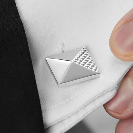 Silberfarbene Rautenmuster Manschettenknöpfe for Men