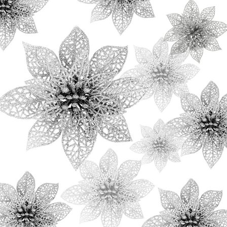 24 st julstjärna glitterprydnad, konstgjord jul