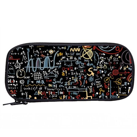 Sort penalhus Farverig matematik Lineær matematik Penalhus Møntrum Kosmetisk makeup taske 23x4,5x10cm Lineær matematik