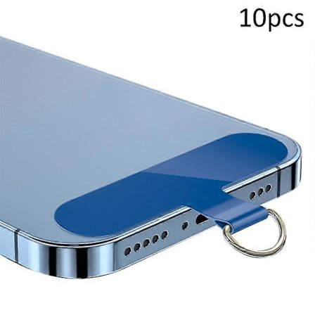 10 stk./pakke Telefon Lanyard Patch Universal Mobiltelefon TPU Tether Tabs Sticker med Anti-Lost Metal