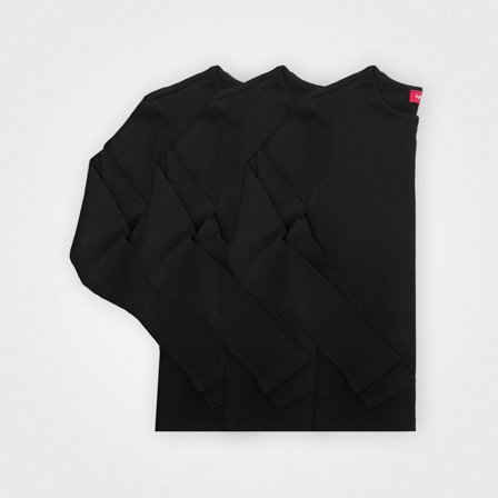 Pack of 3 Women's Recycled Cotton Long Sleeves, 100% Circular, X-Large