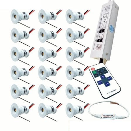Mini Alasvalot Led 12V Kaukosäätimellä Ohjain 1W Kohdevalo Ledit