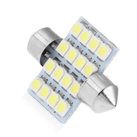1 stk 31 mm 3528 16SMD bil LED-kuppel festong dobbeltspiss tak Nummerskiltlys