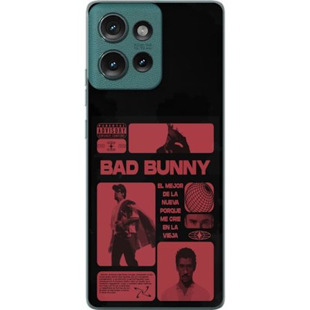 Kompatibelt Mobildeksel til Motorola Edge 50 Bad Bunny NFL-inspirert skjoldlogo med amerikansk fotball og stjerner