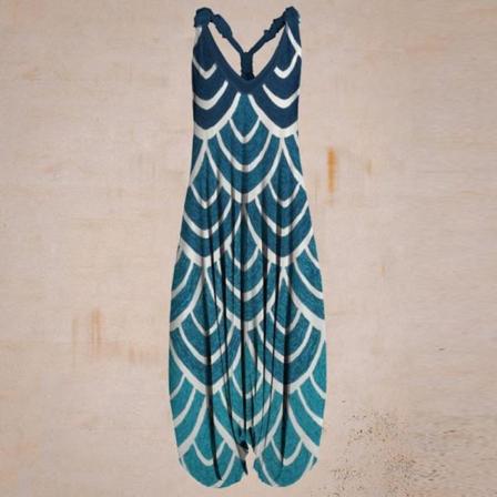 Kvinnor Jumpsuit V Neck Tank Tops Jumpsuits ös midja Body 11# L