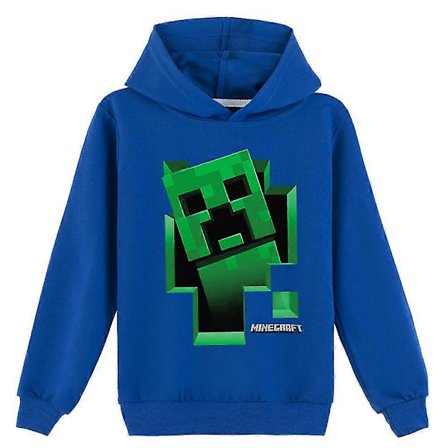 Minecraft Barn Creeper Tryck Hoodie Casual Långärmad Tröja med Huva -NMAOV