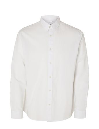 Slhregnew-Linen Shirt Ls Classic W Tops Shirts Casual White Selected Homme