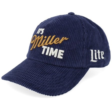 American Needle - Blå unconstructed Keps - Miller Lite Balsam Corduroy Navy Dad Cap @ Hatstore