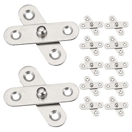 12 stk. Roterbare Dørhengsler Rustfritt Stål Opp og Ned Hengsler Skjulte Møbelhengsler