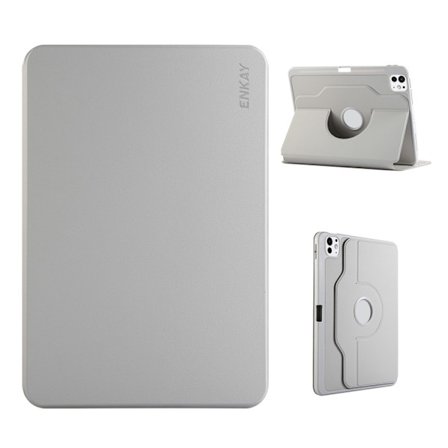 Konstläderfodral med ställ till iPad Pro 13 2024 - Grå