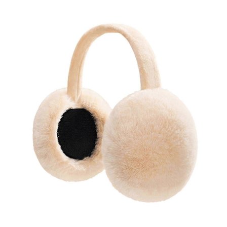Varme, ergonomiske ørevarmere i imiteret kaninpels til kvinder til vinter. (Beige)