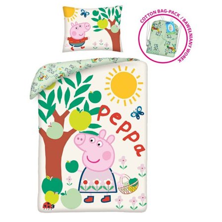 Peppa Pig sängöverkast med Träd 140×200 cm, 70×90 cm