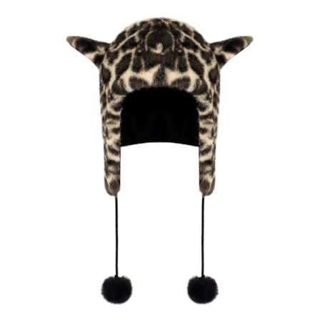 Leopardmønstret Øreklaphat Unisex Komfortabel Hat Vinter Varm Hovedbeklædning til Vinter Sport brun sort