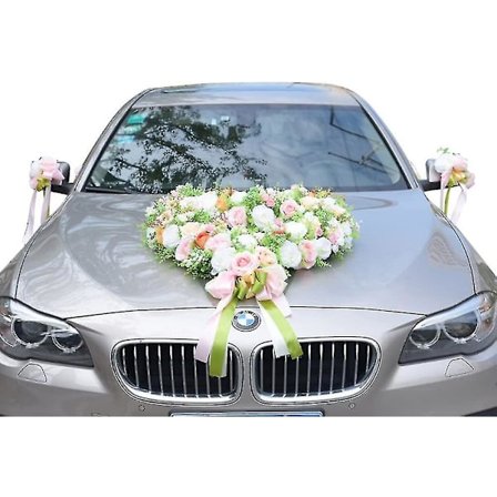 2 stk. Båndblomst til bryllup Kunstig rose Bryllupsbildekoration Blomst Mir