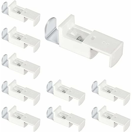 10 stk Fixa feste for spente plisségardiner Metallklemme festeelement, Fester for fastspenning av spente folder til vindusramme Nei for