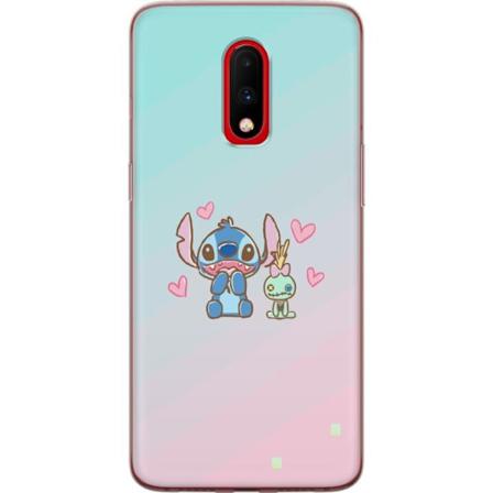 OnePlus 7 Genomskinligt Skal Stitch Kärlek