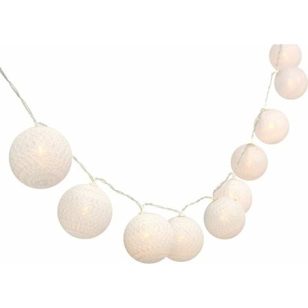 m ljusslinga med 10 färgglada LED-bollar - batteridriven, perfekt för jul eller ett vitt bröllop KLB