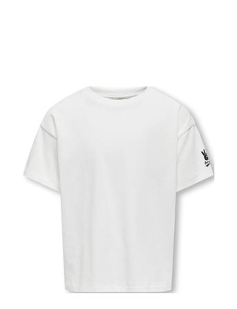 Kogcilla S/S Boxy Tee Box Jrs Tops T-shirts Short-sleeved White Kids Only