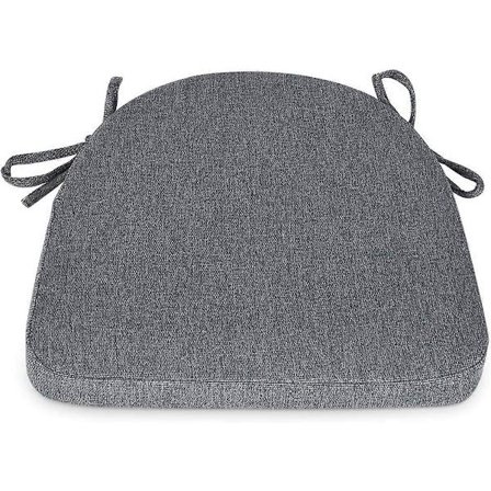 Stolputer med bånd [43x42x5 cm] Sklisikre kjøkkenstolputer og sitteputer - Mørkegrå