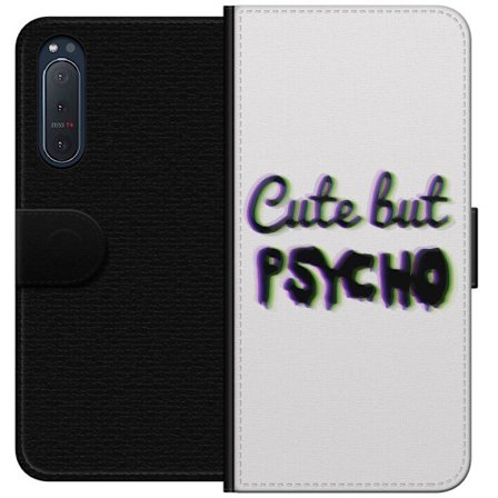 Kompatibelt Lommeboketui til Sony Xperia 5 II Regnbuefarget leketøyfigur med et lykkelig ansikt og fargerike sirkler i en leken studioillustrasjon