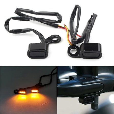 2kpl Moottoripyörän Mini Led Vilkkuvalo Ohjaustangon Vilkku Indikaattorivalo Yhteensopiva Harley Touring 2009-2017 & Softail 2015-2021 db