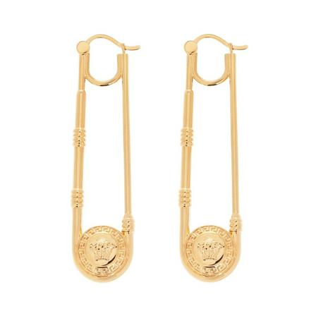 Versace, Safety Pin Earrings Geel, Dames, Maat:ONE Size