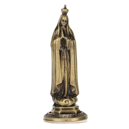 Miniatyr Jomfru Maria Statue Håndskåret Enkel Rengjøring Luktfri Holdbar Sink Legering Levende Dekorativ Hellige Jomfru Maria Dekorasjon Bronse RF 