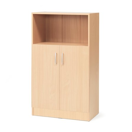 Büroschrank FLEXUS mit 1 offenen Fach, 1325 x 760 x 415 mm, Buche
