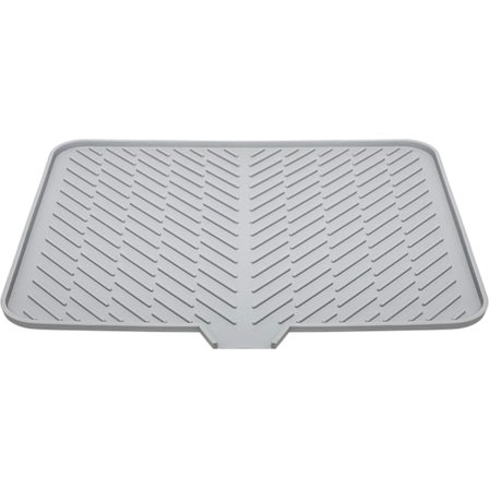 Silikon Oppvaskmatte med Innebygd Dreneringskant - Hygienisk Tørkematte - Solid Kompakt Lett å Rengjøre Brett Beskytter Overflater Forhindrer 