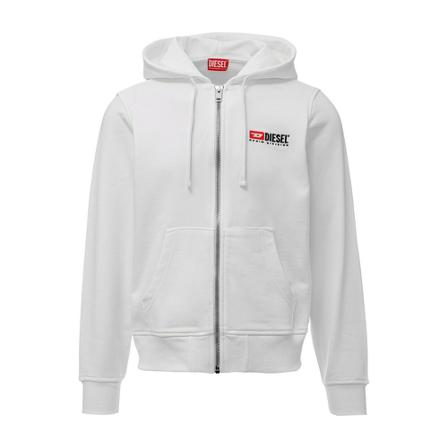 Diesel S-are-hood-zip-div , Wit , Heren , Maat: L Hoodies & sweatvesten
