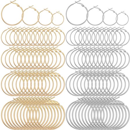 96 st örhängen hoops för smyckestillverkning 20 mm 25 mm 30 mm 40 mm