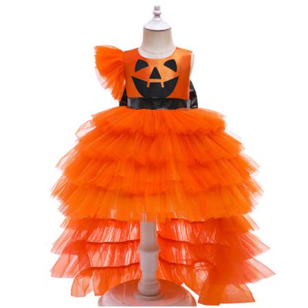 Flickor Pumpkin Ghost Fancy Kostym Halloween Klänning Xxl