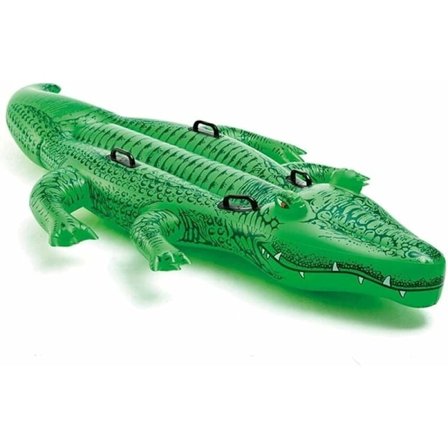 Krokodilleformet svømmering redningsbøje, PVC oppustelig flydende madras, vandtæt genanvendelig oppustelig flydende seng med ergonomisk håndtag KLB