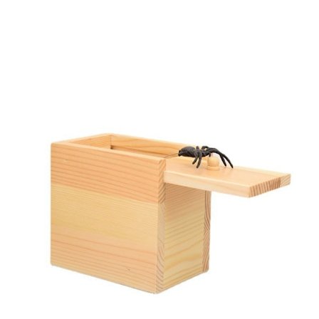 Edderkopp treboks, leketøysboks, morsom gaveeske, overraskelsesleketøy og julegave til gutter, jenter og voksne