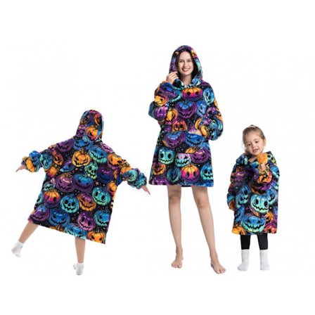 Barn Kids Söt Djur Flanell Termisk Hoodie - Pumpa