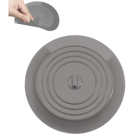 Silikoninen ammekorkki harmaa, 15 cm viemärisuojus, keittiön lavuaari