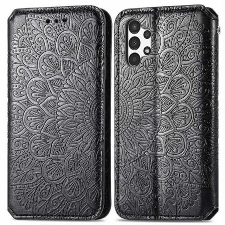 Skalo Samsung A13 4g Mandala Slim Plånboksfodral - Svart Svart