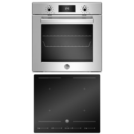 Bertazzoni Hvitevarepakke Professional innbyggingsovn (stål) + induksjonstopp, 60 cm' - 'Rustfritt stål (ovn) og svart (induksjonstopp)
