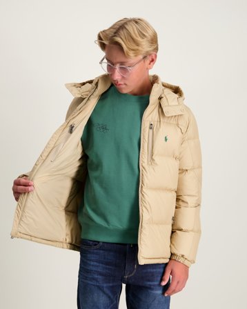 Polo Ralph Lauren Ripstop Down Hooded Jacket Beige Jassen Jongens - Kids Brand Store