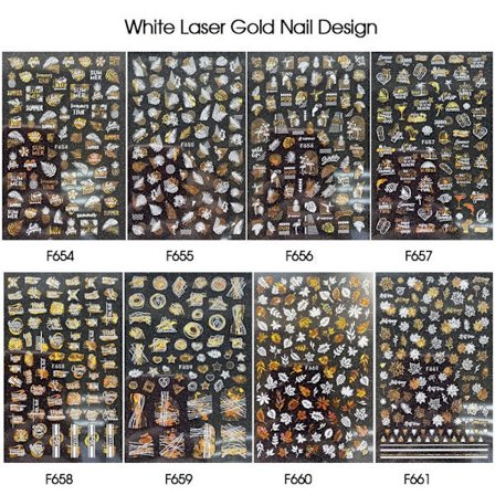 8 Ark Neglekunst Dekaler Negleklistremerker Negledekor