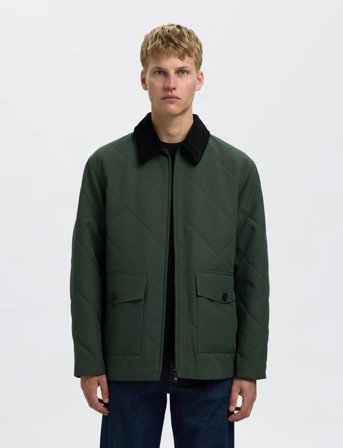Selected Slhcarlos Quilted Jkt - Green - XXL
