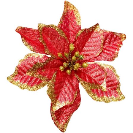 12 stk. Kunstige Juleglitter Julestjerne Blomster til Chri