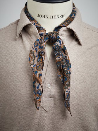 John Henric Men's Beige Bandana Paisley Size Onesize