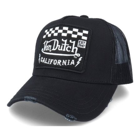Von Dutch - Svart trucker Keps - Square Patch Black Trucker @ Hatstore